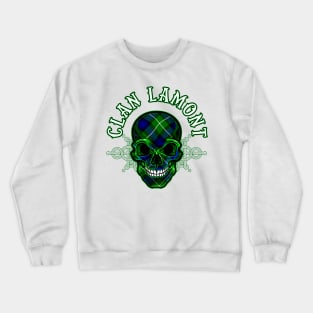 Scottish Clan Lamont Tartan Celtic Skull Crewneck Sweatshirt